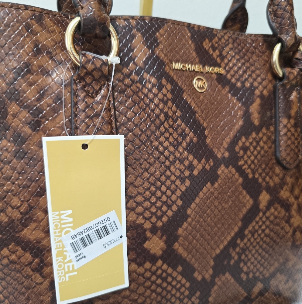 Michael Kors Elson Large Satchel PYTHON NWT - image 4